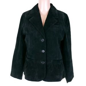 Pursuits Women Button Leather Jacket Long Sleeves Black Size PM - NWT